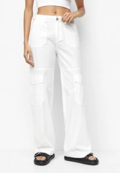 PULL & BEAR Adjustable Waist - Cargobroek - White