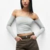 PULL & BEAR Bandeau With Arm Warmers - Longsleeve - Light Grey