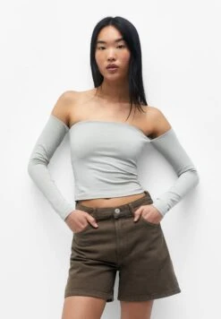 PULL & BEAR Bandeau With Arm Warmers - Longsleeve - Light Grey