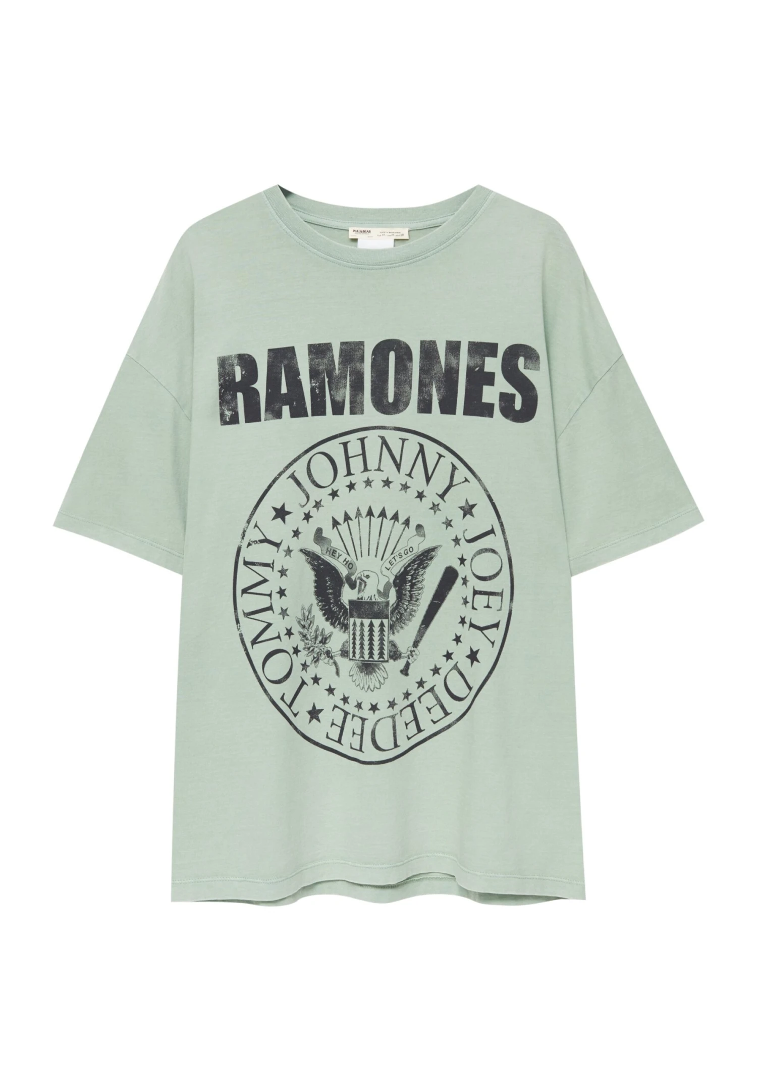 PULL & BEAR Ramones - T-Shirt Print - Light Green - Afbeelding 5
