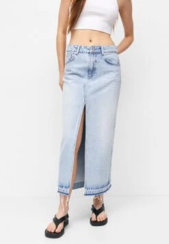 PULL & BEAR Long - Maxirok - Stone Blue Denim
