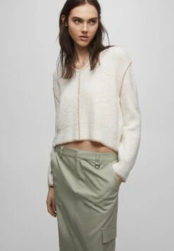 PULL & BEAR Rustic With Contrast - Trui - Mottled Beige
