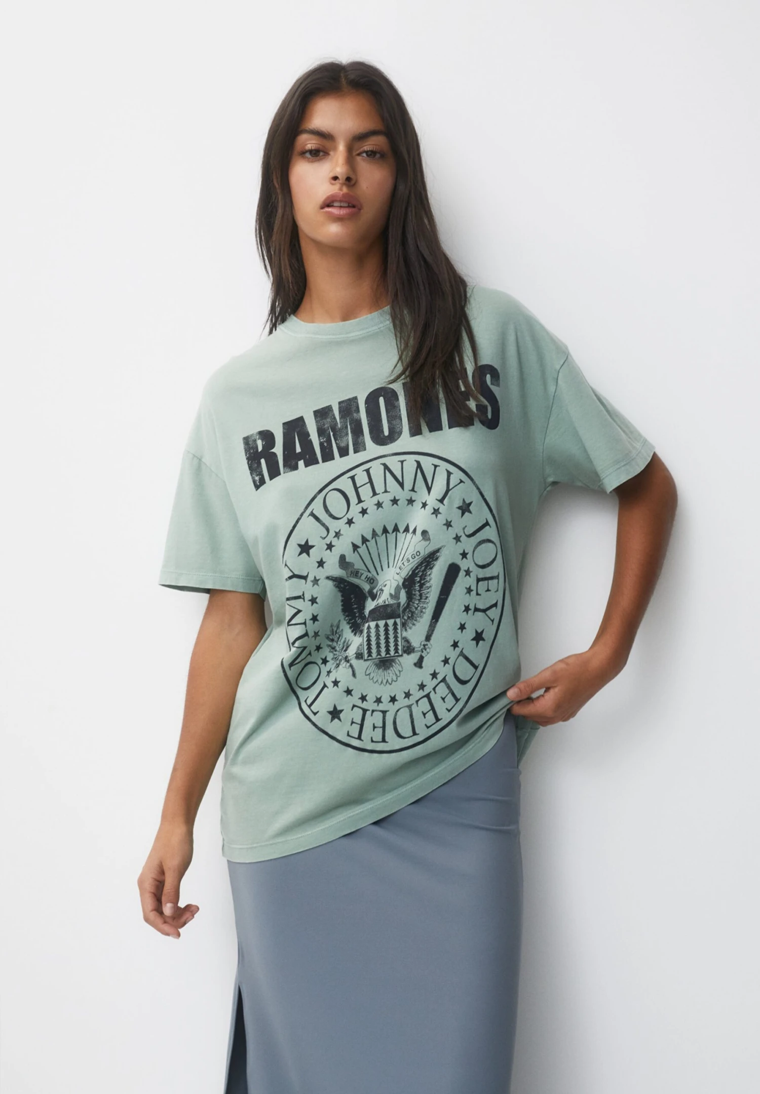 PULL & BEAR Ramones - T-Shirt Print - Light Green