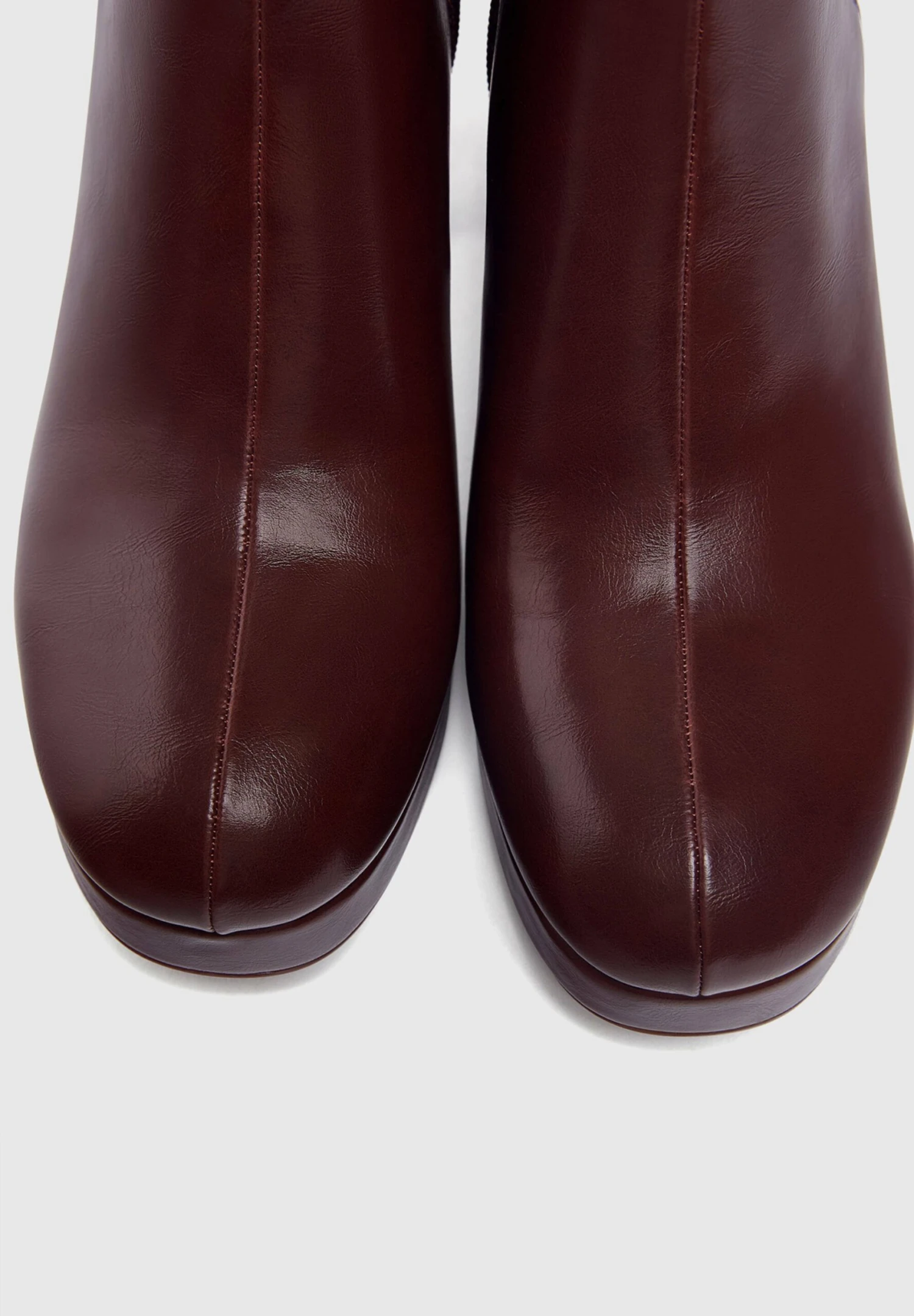 PULL & BEAR Enkellaarsjes Met Plateauzool - Dark Red - Afbeelding 4