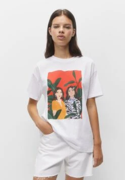 PULL & BEAR Graphic - T-Shirt Print - White