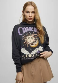 PULL & BEAR Hoodie - Mottled Black