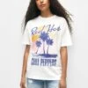 PULL & BEAR Red Hot Chili Peppers- T-Shirt Print - White