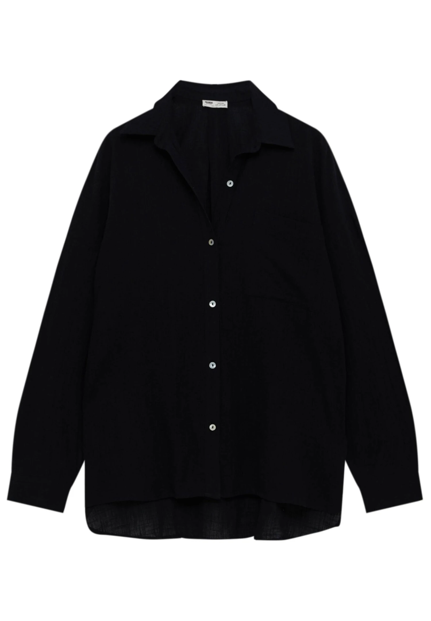 PULL & BEAR Rustic Oversized- Overhemdblouse - Black - Afbeelding 6