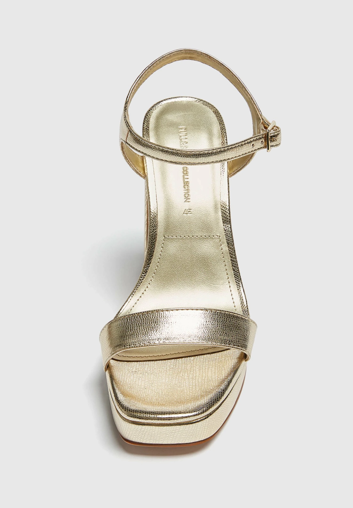 PULL & BEAR High-Heel - Sandalen Met Plateauzool - Goldcoloured - Afbeelding 2