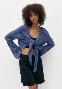 PULL & BEAR Open Knotted- Vest - Blue