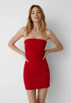 PULL & BEAR Strapless Short - Etui-Jurk - Red