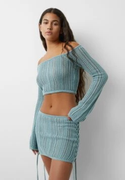 PULL & BEAR With Side Drawstrings - Minirok - Mint