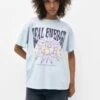 PULL & BEAR Short Sleeve Yin-Yang - T-Shirt Print - Light Blue