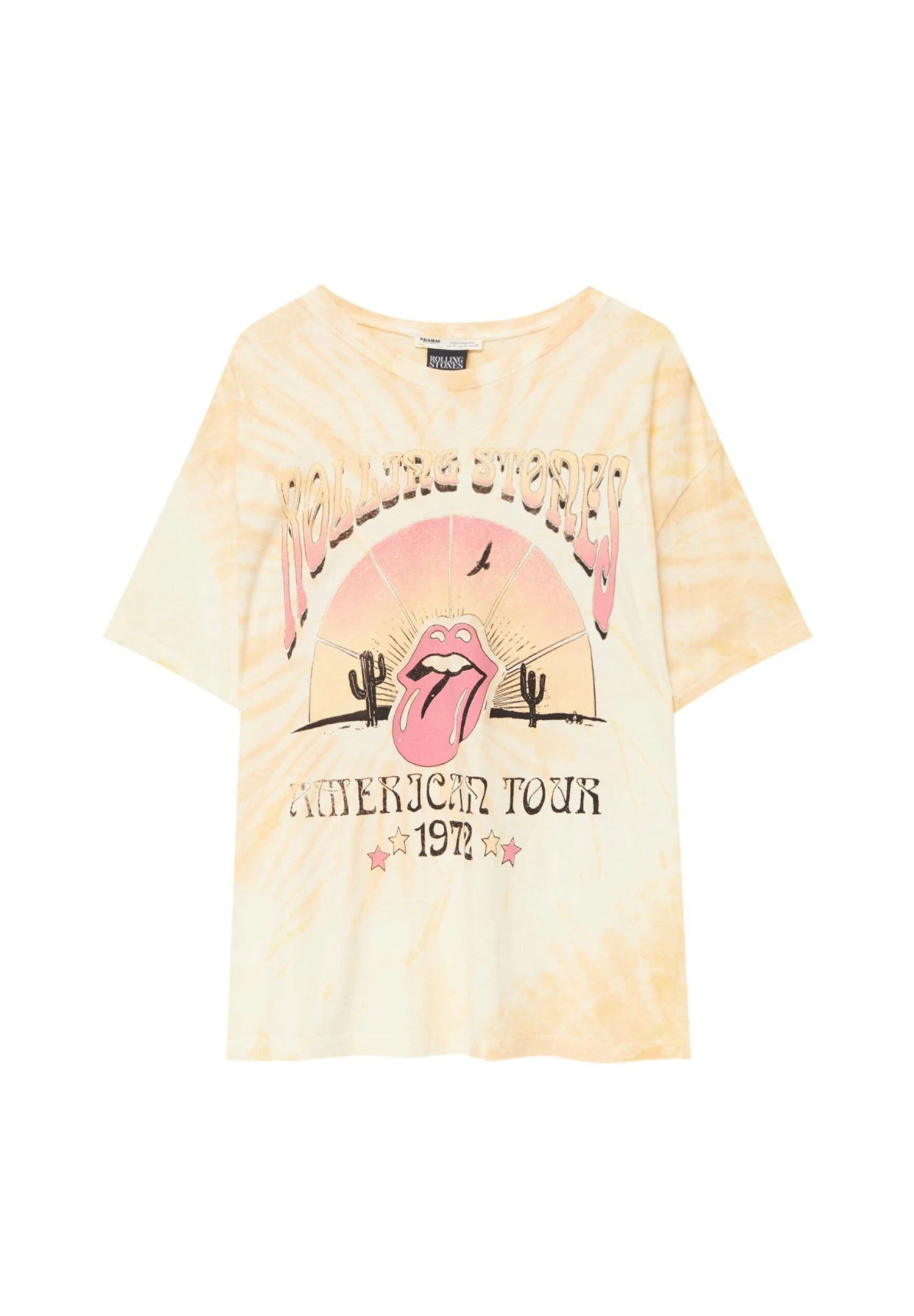 PULL & BEAR The Rolling Stones American Tour 1972 - T-Shirt Print - Multi Coloured - Afbeelding 5