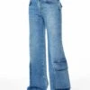 PULL & BEAR Low Rise- Flared Jeans - Blue Denim