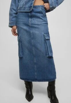 PULL & BEAR Parachute - Jeansrok - Dark Blue