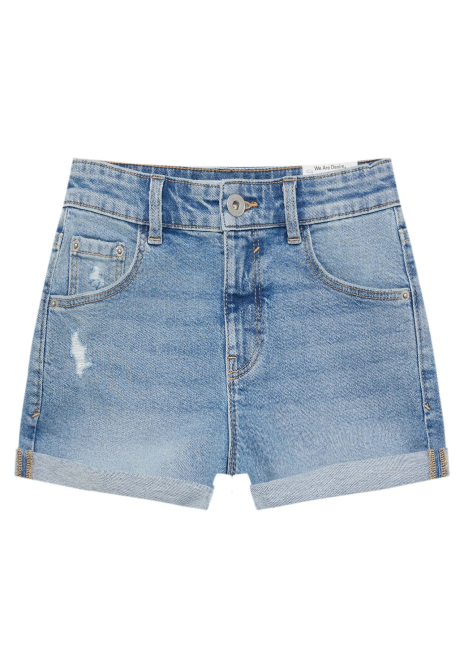 PULL & BEAR With Turn-Up Hems - Jeansshort - Light Blue Denim - Afbeelding 5