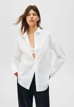 PULL & BEAR Basic-Popelin - Overhemdblouse - White