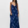 PULL & BEAR Rustic Long With Lacing - Maxi-Jurk - Blue