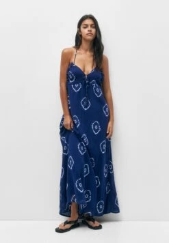 PULL & BEAR Rustic Long With Lacing - Maxi-Jurk - Blue