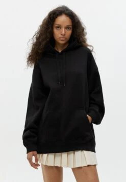 PULL & BEAR Oversize - Hoodie - Mottled Black