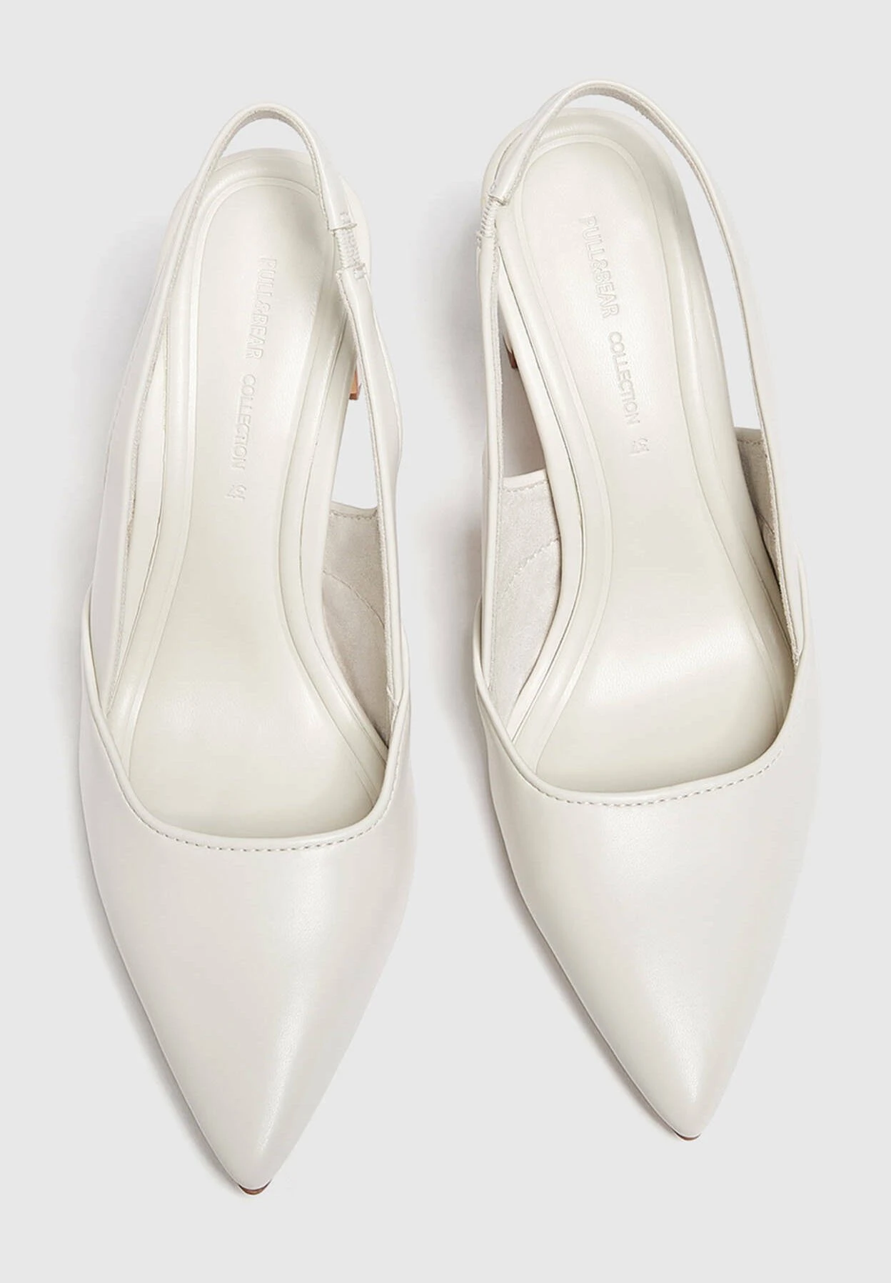 PULL & BEAR Heeled Slingback- Hoge Hakken - White - Afbeelding 4