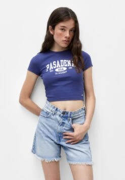PULL & BEAR Varsity Pasadena - T-Shirt Print - Dark Blue