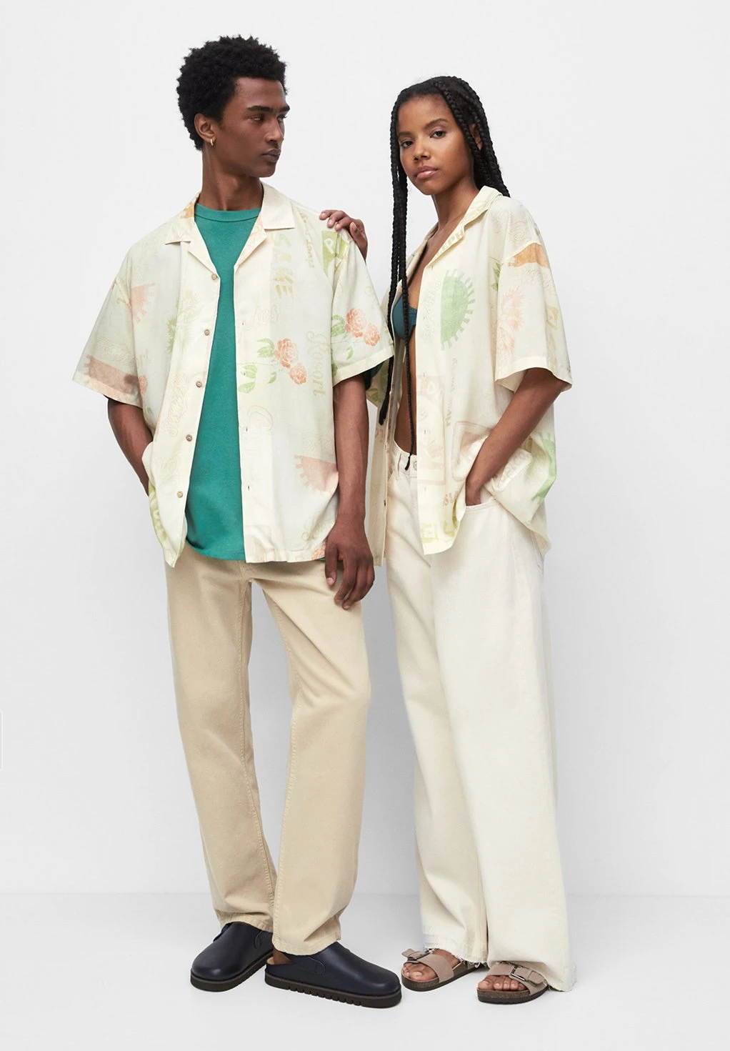 PULL & BEAR Print- Overhemd - White