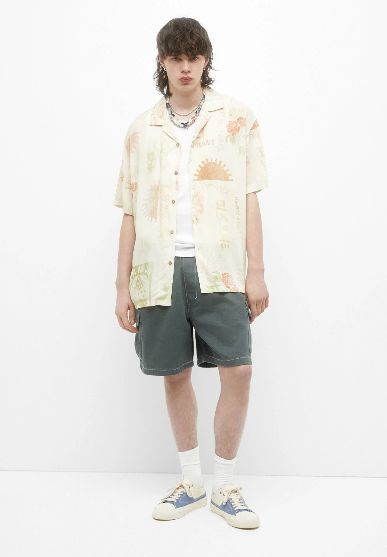 PULL & BEAR Print- Overhemd - White - Afbeelding 2