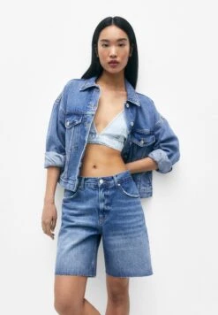 PULL & BEAR Bermuda- Jeansshort - Blue Denim