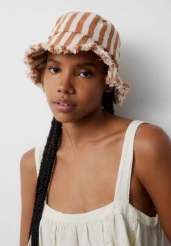 PULL & BEAR Bucket Stripes - Hoed - Orange