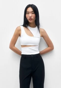 PULL & BEAR Cut-Out With Double Straps - Top - White