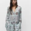 PULL & BEAR Printed Kaftan - Jurk - Light Green