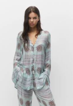 PULL & BEAR Printed Kaftan - Jurk - Light Green