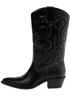 PULL & BEAR With Topstitching - Cowboy-/Bikerlaarsjes - Black