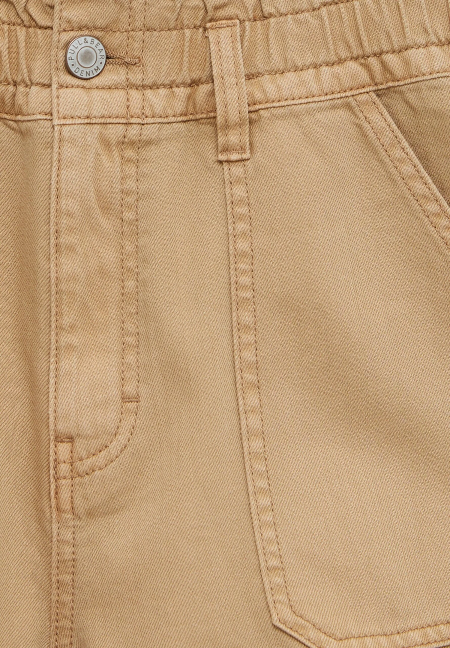 PULL & BEAR Paperbag- Jeansshort - Camel - Afbeelding 4