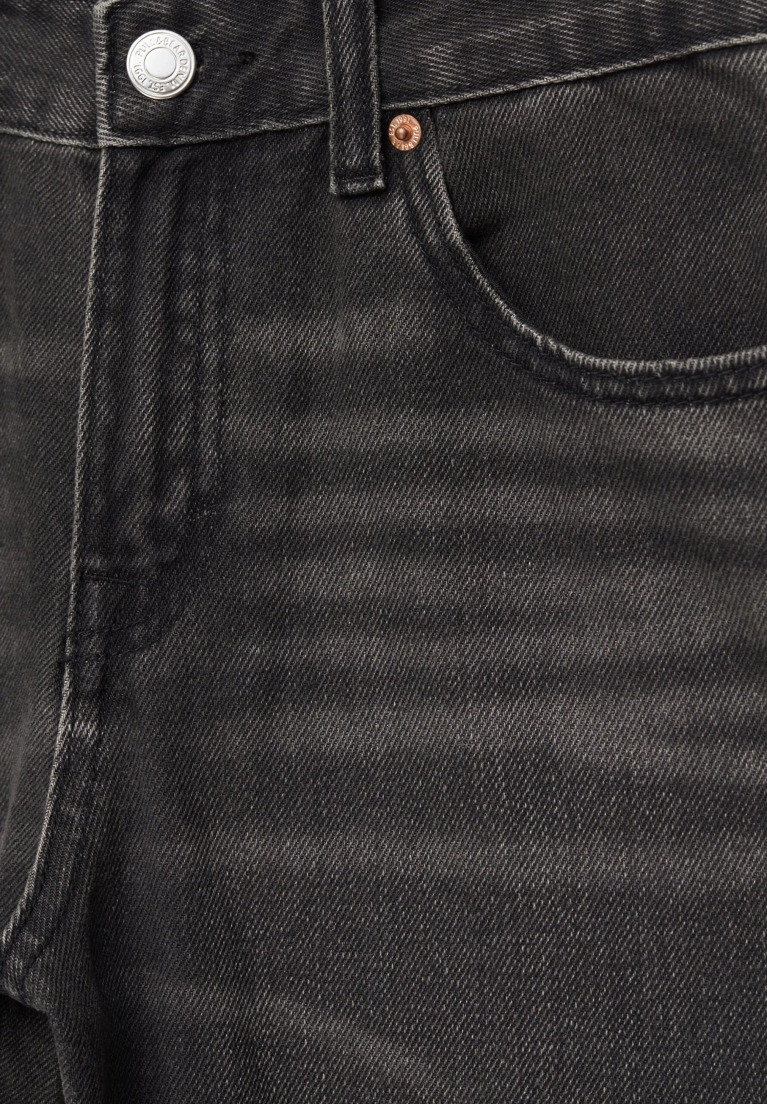 PULL & BEAR Mid Waist- Straight Leg Jeans - Black - Afbeelding 7