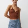PULL & BEAR Cut-Out Strappy - Top - Light Brown