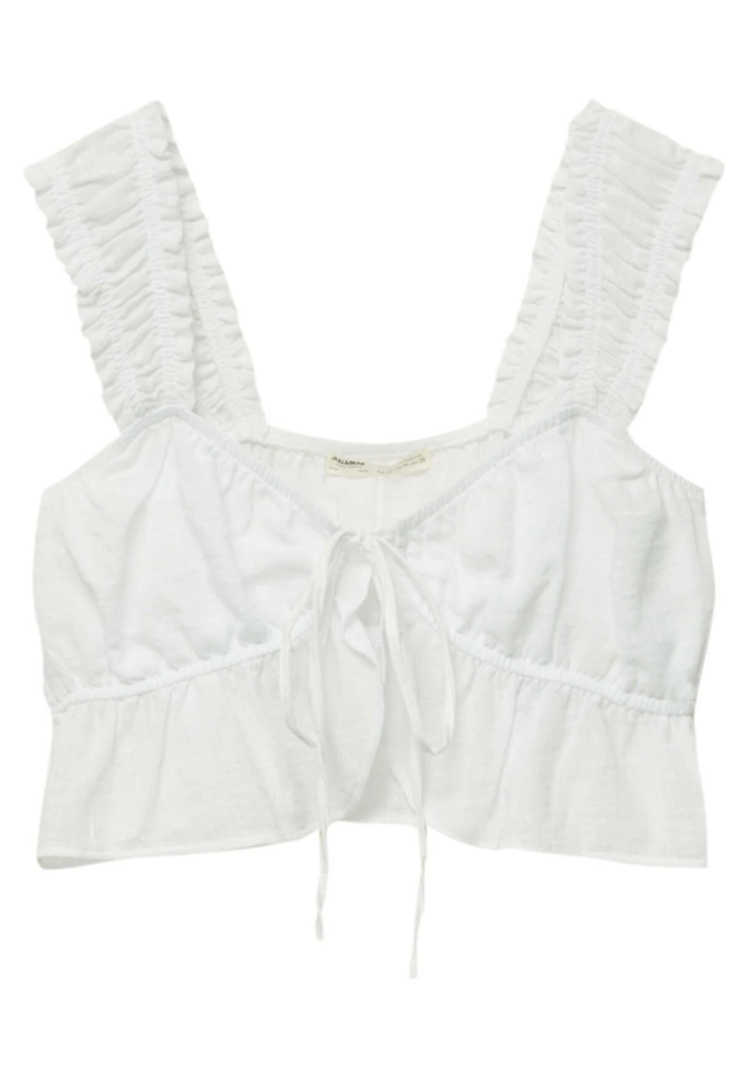 PULL & BEAR Crop With Bow Detail - Top - White - Afbeelding 6