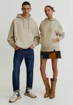 PULL & BEAR Hoodie - Mottled Beige
