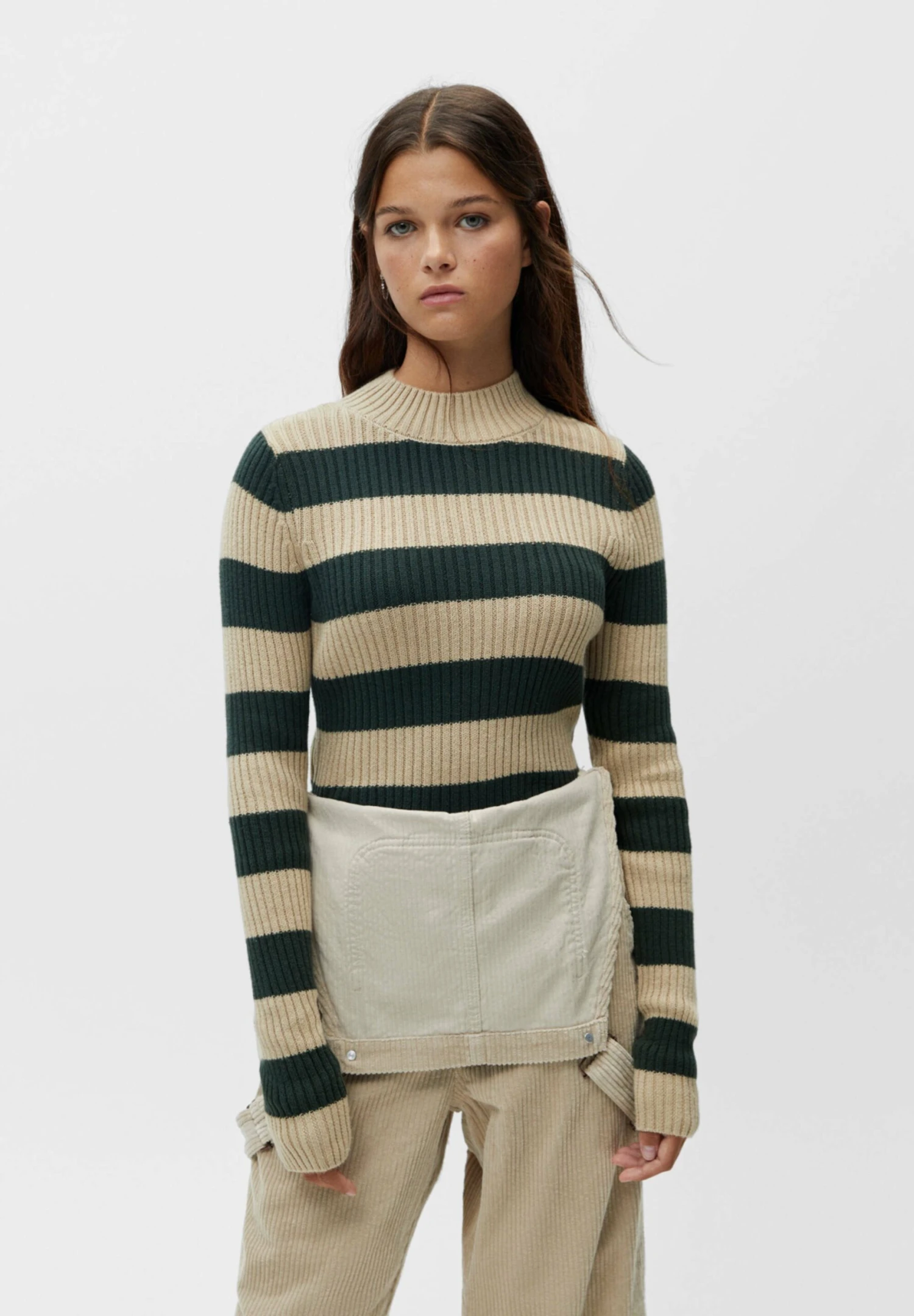 PULL & BEAR With Mock Neck Collar - Trui - Beige