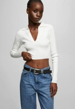 PULL & BEAR Short- Poloshirt - White