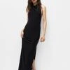 PULL & BEAR Long Halter Neck - Maxi-Jurk - Black