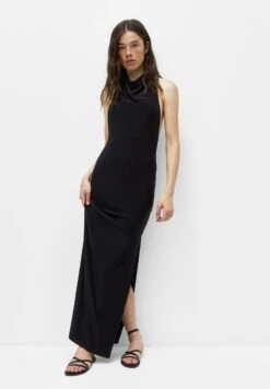 PULL & BEAR Long Halter Neck - Maxi-Jurk - Black