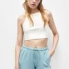 PULL & BEAR HalterWith Crossover Back - - Top - White