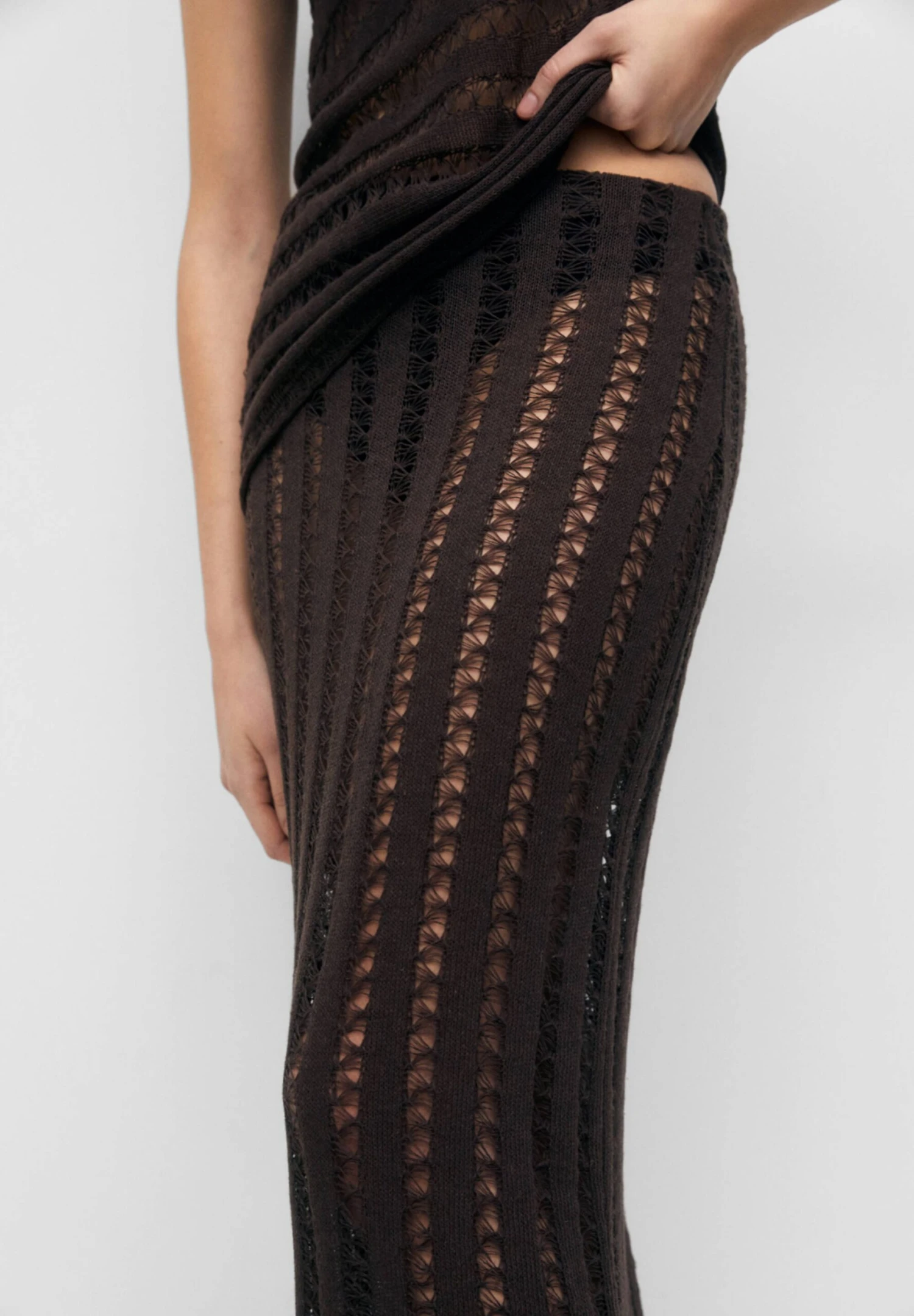 PULL & BEAR Maxirok - Dark Brown - Afbeelding 4