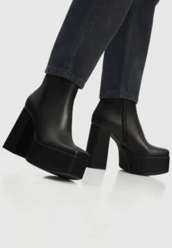 PULL & BEAR Mit Maxi Plateau - Korte Laarzen - Black