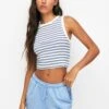 PULL & BEAR Striped - Top - White