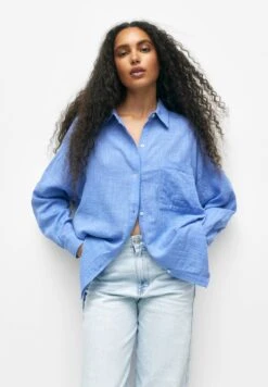 PULL & BEAR Rustic Oversized- Overhemdblouse - Blue
