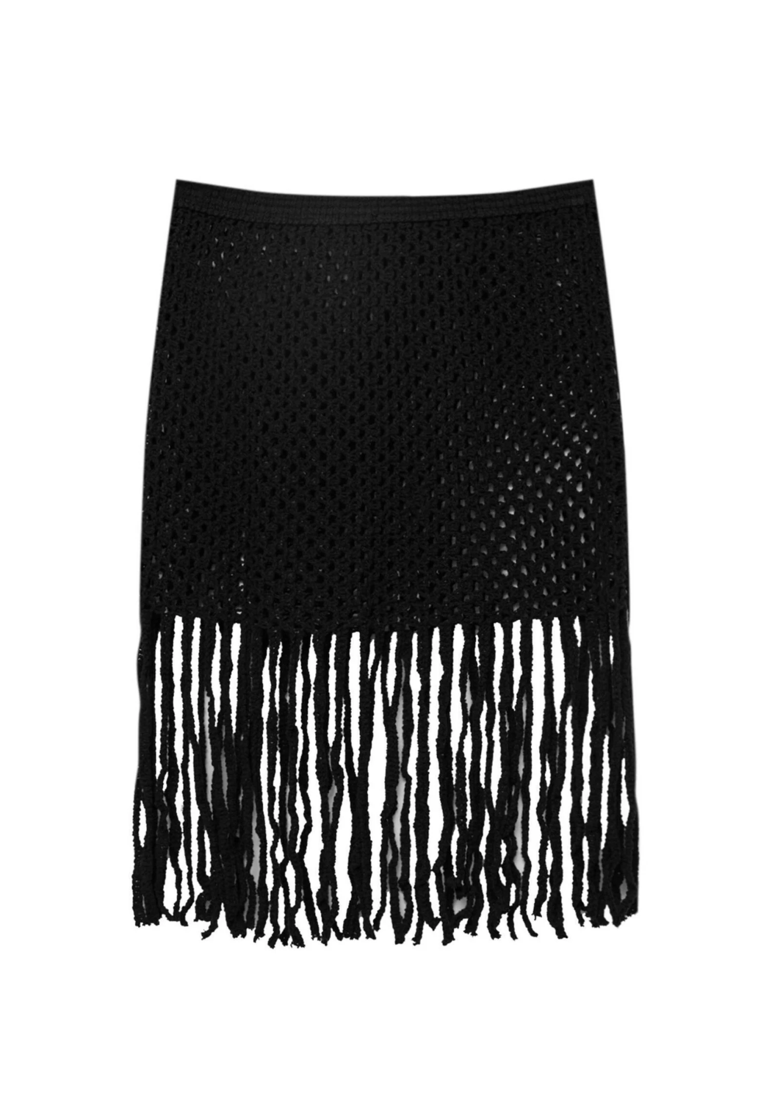 PULL & BEAR With Fringing - A-Lijn Rok - Black - Afbeelding 5
